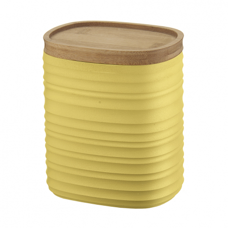 Емкость для хранения с бамбуковой крышкой Tierra, 1 л, желтая