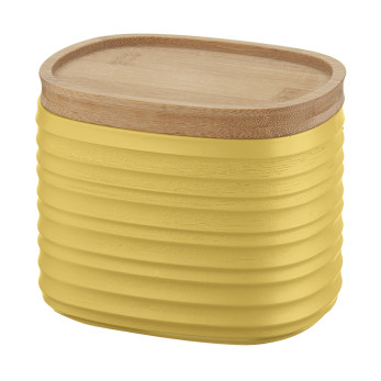 Емкость для хранения с бамбуковой крышкой Tierra, 500 мл, желтая