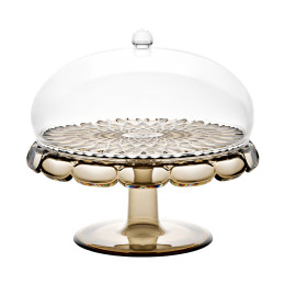 Блюдо для торта с крышкой Vanity, 30 см, коричневое