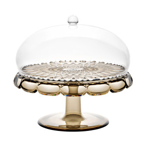 Блюдо для торта с крышкой Vanity, 30 см, коричневое