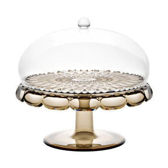 Блюдо для торта с крышкой Vanity, 30 см, коричневое