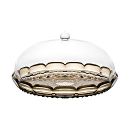 Блюдо сервировочное с крышкой Vanity, 30 см, коричневое