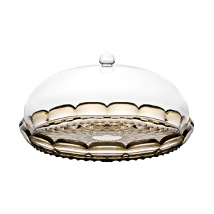 Блюдо сервировочное с крышкой Vanity, 30 см, коричневое