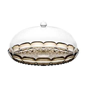 Блюдо сервировочное с крышкой Vanity, 30 см, коричневое