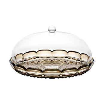 Блюдо сервировочное с крышкой Vanity, 30 см, коричневое