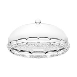 Блюдо сервировочное с крышкой Vanity, 30 см, прозрачное