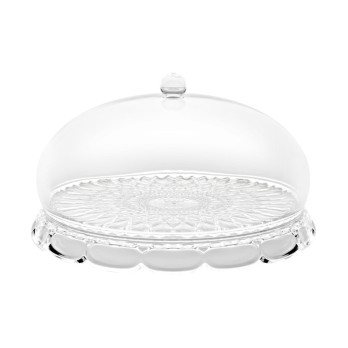 Блюдо сервировочное с крышкой Vanity, 30 см, прозрачное