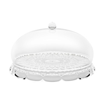 Блюдо сервировочное с крышкой Vanity, 30 см, прозрачное